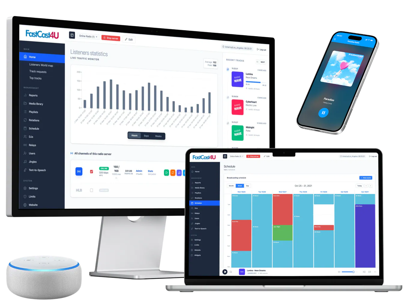 Radio ecosystem across phone, TV and smart speakers